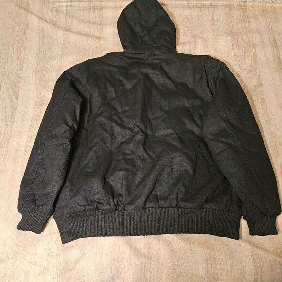 Urban Outdoor Mens Black Canvas Coat Hooded Size Xl Nwt - Picture 2 of 7